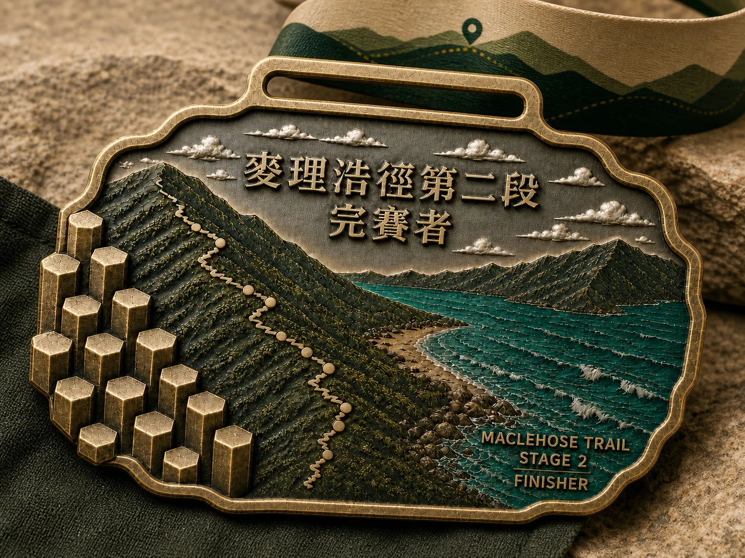 麦理浩径第二段完赛纪念牌正面产品效果图